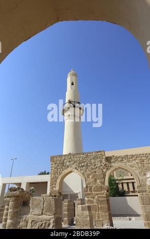 Al Khamis Moschee, die älteste Moschee im Königreich Bahrain Stockfoto