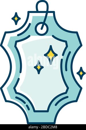 Leder Trockenreinigung blau und gelb RGB-Farbsymbol. Kleidung und Schuhe professionelle Wäsche, Wäschereiservice. ECO-Leder Feinreinigung, Flecken Stock Vektor