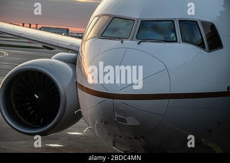 United Airlines Boeing 777-200 N796UA am Chicago O'Hare Airport Stockfoto