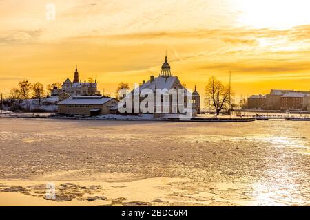 Helsinki Stadtbild im Winter, Finnland Stockfoto