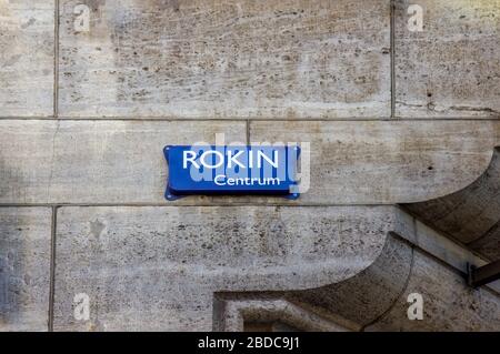 Straßenkennzeichen Rokin Amsterdam Stockfoto