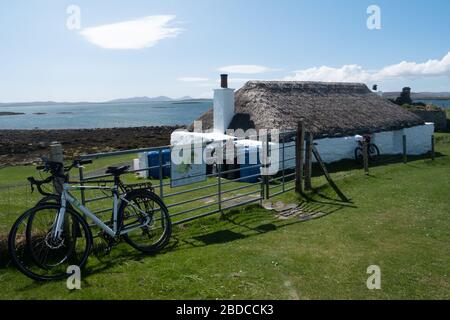 Gatliff Hebridean Trust Hostel auf der Insel Berneray. The Outer Hebrides, Scotland UK. Stockfoto