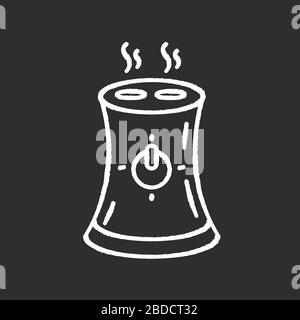 Luftreiniger, Hausgerät Kreide weißes Symbol auf schwarzem Hintergrund. Tragbarer Luftbefeuchter, elektrisches Hausgerät, Geräte zur Feuchtigkeitsregulierung Stock Vektor