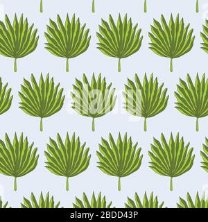 Nahtloses Blattmuster, tropische Blätter in blauen Farben für Stoff. Stock Vektor