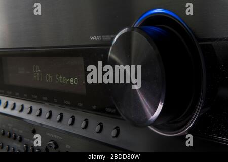 Nahaufnahme des Hifi-Verstärkers Stockfoto