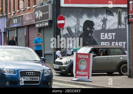 15.07.2019, Belfast, Nordirland, Großbritannien - militante, politische Wandgemälde, protestantisches East Belfast. 00A190715D008CAROEX.JPG [MODELLVERSION: NEIN, Stockfoto