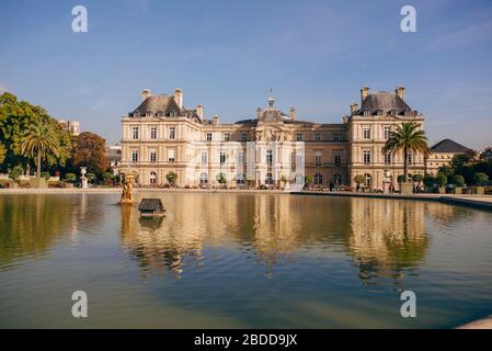 Luxemburg-Palast im Luxemburger Garten, Linkes Ufer, Latin Quarter, Paris, Frankreich Stockfoto