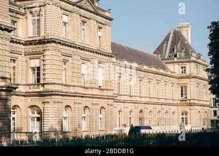 Luxemburg-Palast im Luxemburger Garten, Linkes Ufer, Latin Quarter, Paris, Frankreich Stockfoto