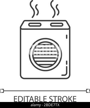 Modernes Luftfilterpixel perfektes lineares Symbol. Befeuchtungsgerät, Luftreiniger. Anpassbare Abbildung mit dünner Linie. Kontursymbol Stock Vektor