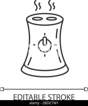Luftreiniger, pixelgenau lineares Symbol für Heimgerät. Tragbarer Luftbefeuchter, Heimausrüstung. Anpassbare Abbildung mit dünner Linie. Kontursymbol Stock Vektor