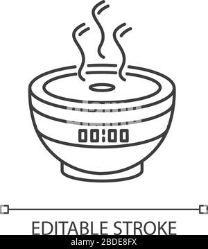 Luftfilter mit Timer, modernes Pixel perfektes lineares Symbol. Befeuchtungsgerät. Anpassbare Abbildung mit dünner Linie. Kontursymbol. Vektor Stock Vektor
