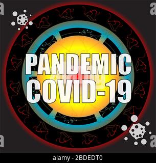 Pandemie. COVID-19, MERS-nCoV, Roman Corona-Virus (2019-nCoV). Abstraktes Virusstrain-Modell Stockfoto