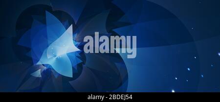 Blau leuchtende Schmetterlinge, Computer erzeugt abstrakten Hintergrund, 3D-Rendering Stockfoto