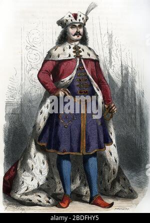 "Portrait de Francois II Rakoczi (1676-1735), Prince de Hongrie et de Transylvannie" (Porträt des ungarischen Adligen und Anführers von Franz II. Rakoczi Stockfoto