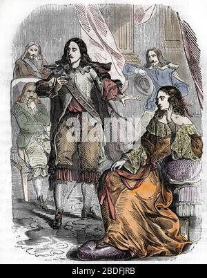 "le roi Louis XIII (1601-1643) et mademoiselle de Lafayette (Louise Angelique Motier de La Fayette) (1618-1665)" (König von Frankreich Louis XIII. Und französisch Stockfoto