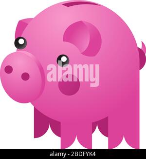 Vektor-Illustration ein Sparschwein isoliert auf weißem Hintergrund Stock Vektor