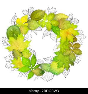 Grün hinterlässt Vektorhintergrund Stock Vektor