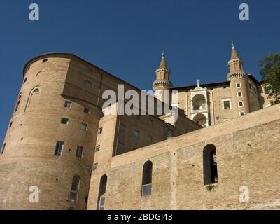 Urbino, Palazzo Ducale, Palazzo Ducale, Urbino, Marken, Italien Stockfoto