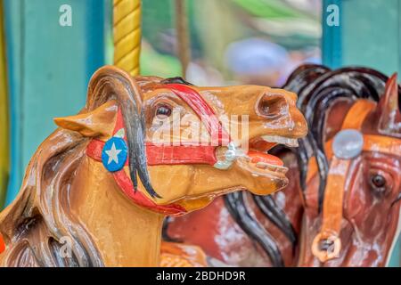 Karusselldetails im Bryant Park, New York Stockfoto
