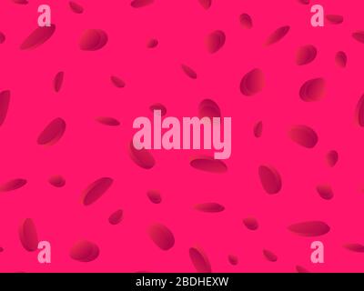 Rote Blutkörperchen nahtlose Muster. Blutgerinnsel unter dem Mikroskop, Erythrozyten, Hämoglobin Moleküle. Vector Illustration Stock Vektor