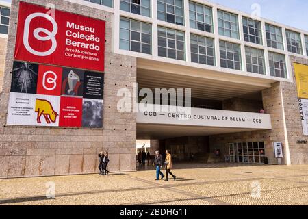 Lissabon, Portugal - 2. März 2020: Fassade des Centro Cultural de Belem Stockfoto