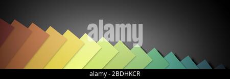 Banner mit bunten Ausschnitten von unten Stockfoto