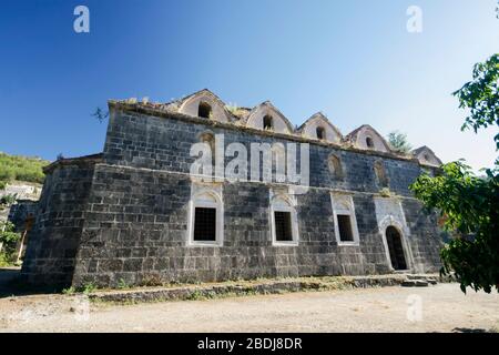 Historische Kirche in Kayaköy, Fethiye in der Türkei Stockfoto