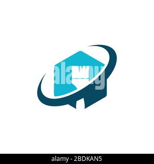 Creative Home Repair Logo Premium Vector. Home Reparaturlogo mit Wartungswerkzeugen und Hausvektorbild Stock Vektor