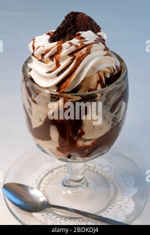 Brownie fudge sundae, von James D Coppinger/Dembinsky Photo Assoc Stockfoto