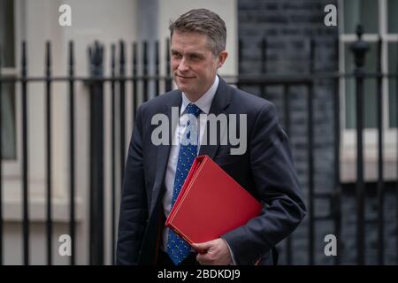 Der britische Verteidigungsminister Gavin Williamson wird am Tag der Haushaltsankündigung 2020 in der Downing Street ankommen sehen. London, Großbritannien. Stockfoto