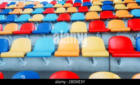 Bunte Sitze, bunte Sitze, bunte Sitze Stockfoto