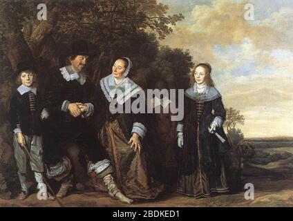 Frans Hals - Familiengruppe in einer Landschaft Stockfoto