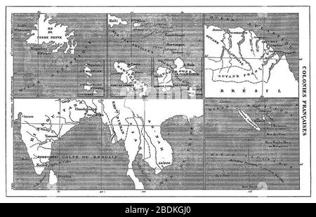 Géographie illustriée de la France et de ses colonies 207. Stockfoto