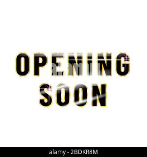 Eröffnung bald Posterdesign isolierter weißer Hintergrund Stock Vektor