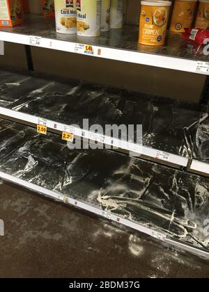 Covid-19 bezog leere Regale in einem Fred Meyer Geschäft in Portland, Oregon Stockfoto