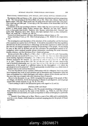 Haddon-Berichte der Cambridge Anthropological Expedition to Torres Straits-Vol 1 General Ethnography-ttu stc001 000031 Seite 179 Bild 0001. Stockfoto