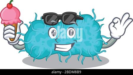 Cartoon Design Konzept der Bakterien prokaryote mit einem Eis Stock Vektor