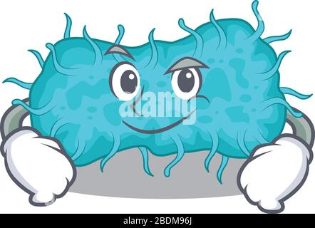 Ein Maskottchen-Design von Bakterien prokaryote mit selbstbewussten Geste Stock Vektor