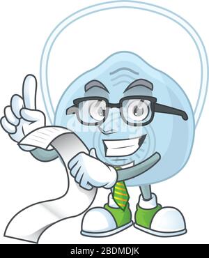 Maskottchen Cartoon Konzept der Atemmaske mit Menüliste Stock Vektor
