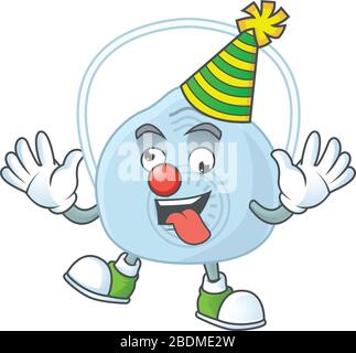 Amüsante Clown Atemmaske Cartoon Charakter Maskottchen Stil Stock Vektor