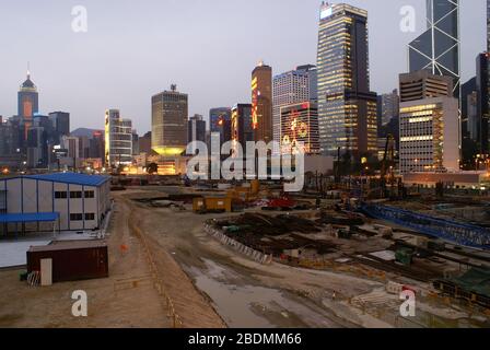 Hongkong, 24. JANUAR 2009 - Baustelle und Skyscrapper in Central Stockfoto