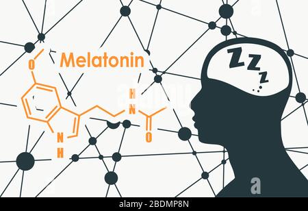 Melatonin Hormonmolekül. Stock Vektor