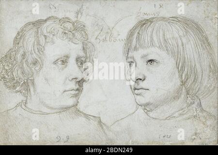 Hans Holbein der ältere - Ambrosius und Hans, die Söhne des Künstlers Stockfoto