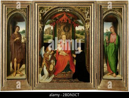 Hans Memling - kleiner Triptychon des heiligen Johannes des Täufers Stockfoto