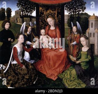 Hans Memling - die mystische Ehe der heiligen Katharina Stockfoto