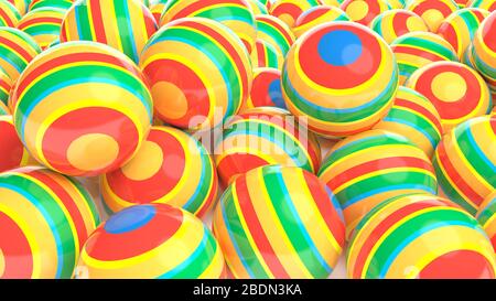 Bunte abstrakte Kugeln 3D-Rendering für Hintergrund Stockfoto