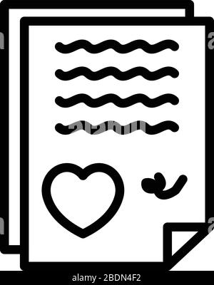 Liebe Briefsymbol, Umriss-Stil Stock Vektor
