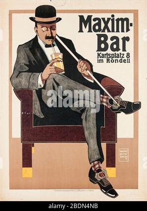 Hans Rudi Erdt - Maxim-Bar - Karlsplatz 8 im Rondell, 1907. Stockfoto