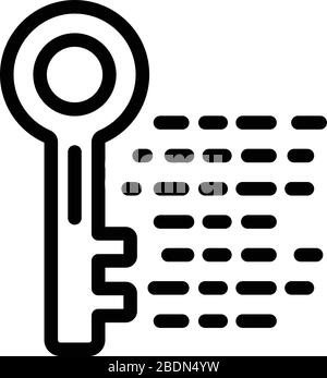 Symbol für Betrugsschlüssel, Gliederungsstil Stock Vektor