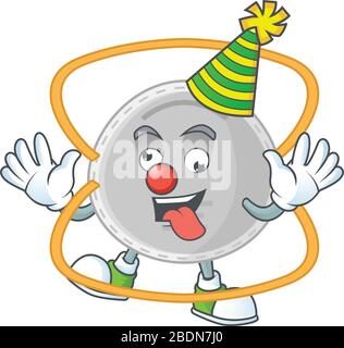 Amüsanter Clown N95-Maskottenstil für Cartoon-Figuren Stock Vektor